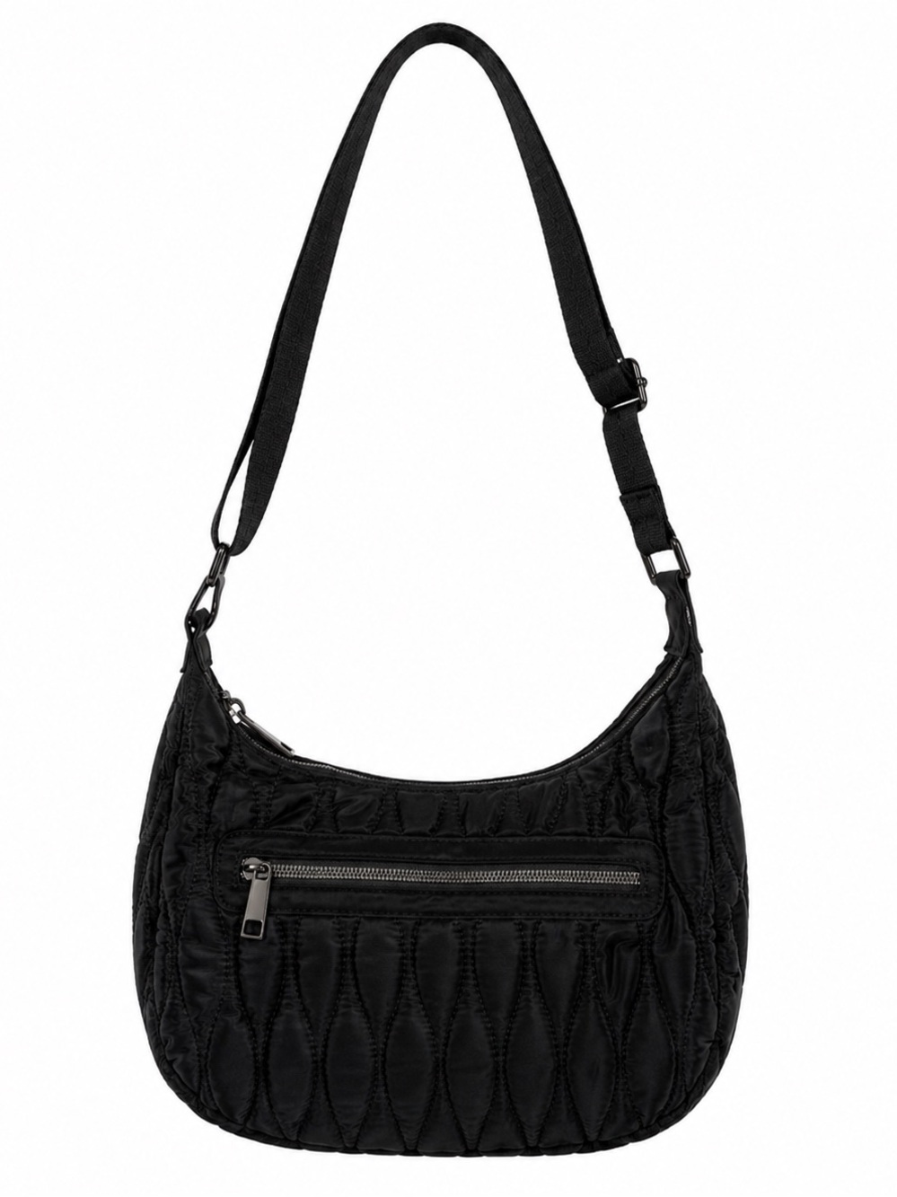 Quilted Crossbody Bag Womens Small Black Nylon Hobo Shoulder Purse Fun